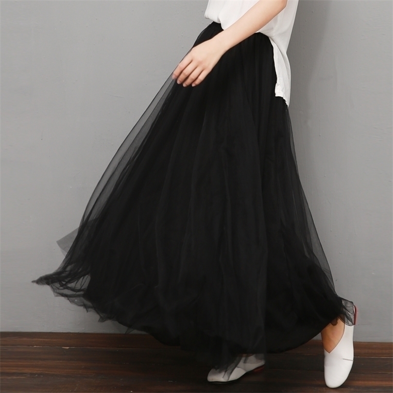 Spring 95 CM Long Thick 2 Layers Mesh Expansion Skirt Black White Yellow Tulle Elastic Waist Beach Travel Skirts 220401
Spring 95 CM Long Thick 2 Layers Mesh Expansion Skirt Black White Yellow Tulle Elastic Waist Beach Travel Skirts 220401