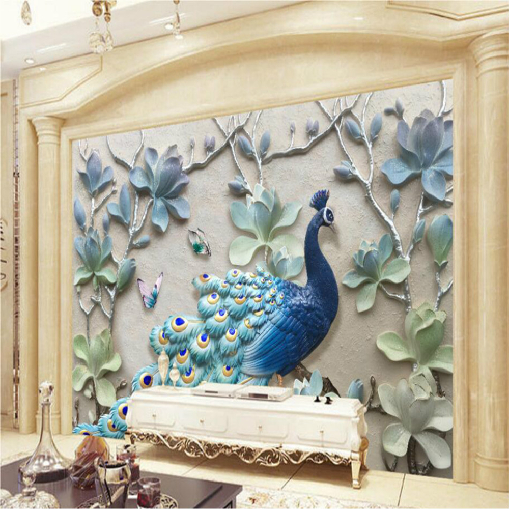Wallpaper for Walls 3d Embossed blue wallpapers background wall decoration painting wallpaper