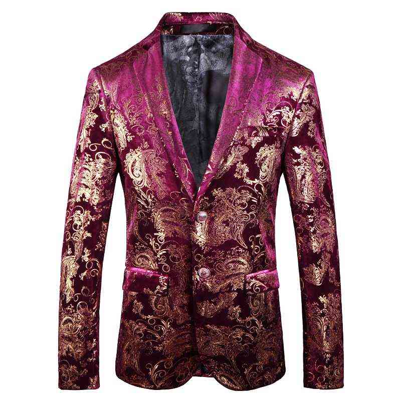 Suit Luxuriou Fashion Boutique Golden Blazer Velvet Stage Performance S J220823, Red
Suit Luxuriou Fashion Boutique Golden Blazer Velvet Stage Performance S J220823, Red