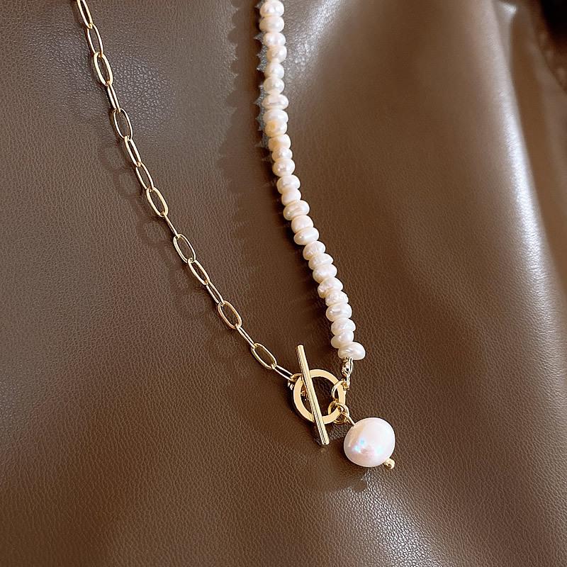 Chokers Minar Exquisite Irregular Freshwater Pearl Pendant Necklaces For Women Gold Color Asymmetric Link Chain GiftChokers
Chokers Minar Exquisite Irregular Freshwater Pearl Pendant Necklaces For Women Gold Color Asymmetric Link Chain GiftChokers