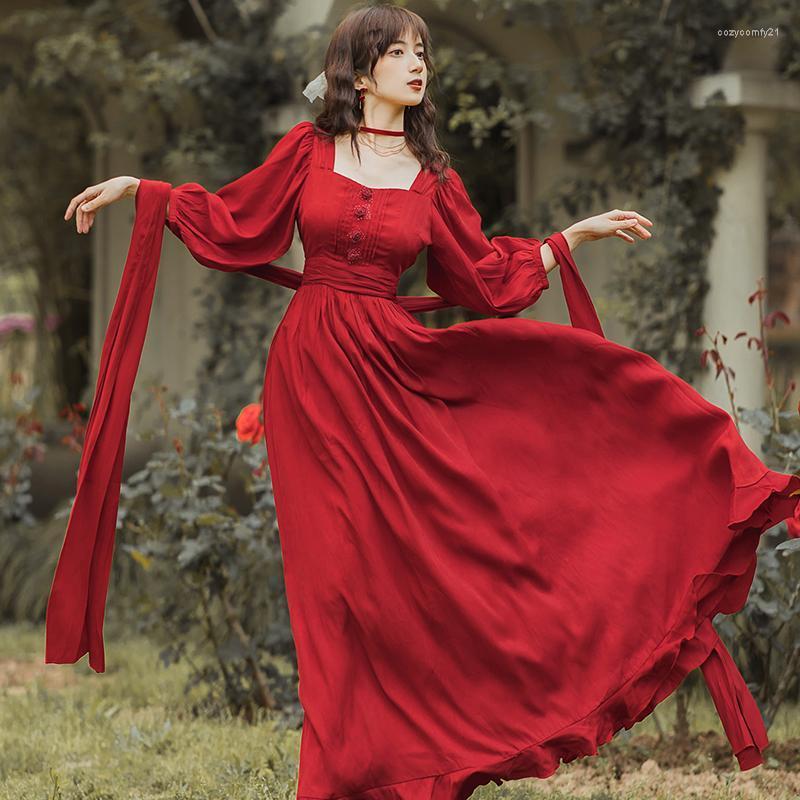 Casual Dresses JSXDHK Bohemian Holiday Maxi Red Summer Dress Elegant Women Square Collar Floral Button Chiffon Back Rose Embroidery Long
Casual Dresses JSXDHK Bohemian Holiday Maxi Red Summer Dress Elegant Women Square Collar Floral Button Chiffon Back Rose Embroidery Long