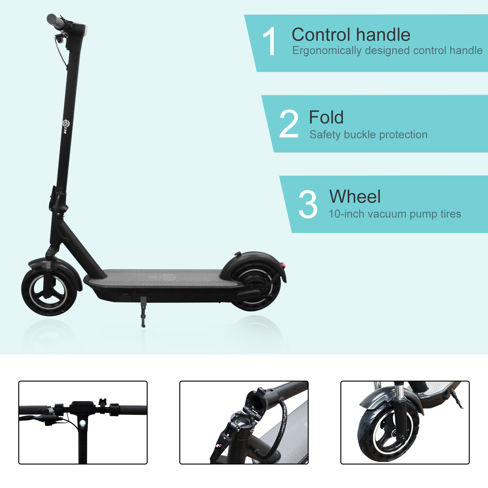 BEZIOR-S500 MAX Foldable Electric Scooter 48V15Ah Battery 500W Motor Power(The Logistics Price Pls Contact Us)