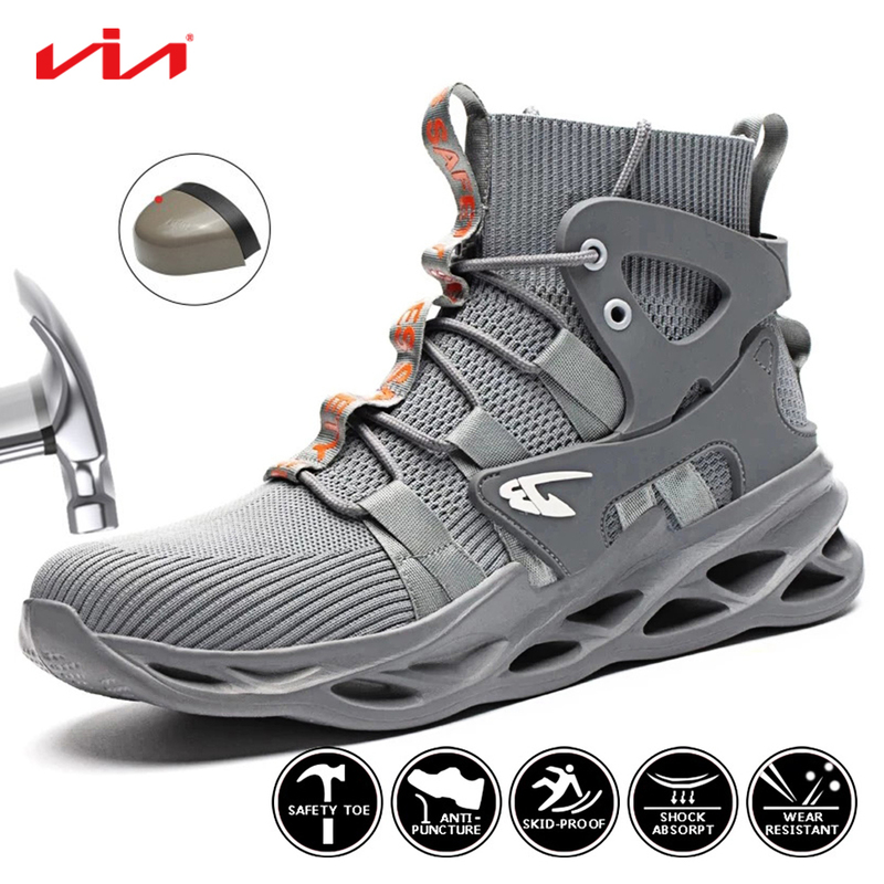 Male Work Safety Steel Toe Boots for Men and Women Lightweight Breathable Industrial & Construction Shoes 220411, 502-gray
Male Work Safety Steel Toe Boots for Men and Women Lightweight Breathable Industrial & Construction Shoes 220411, 502-gray