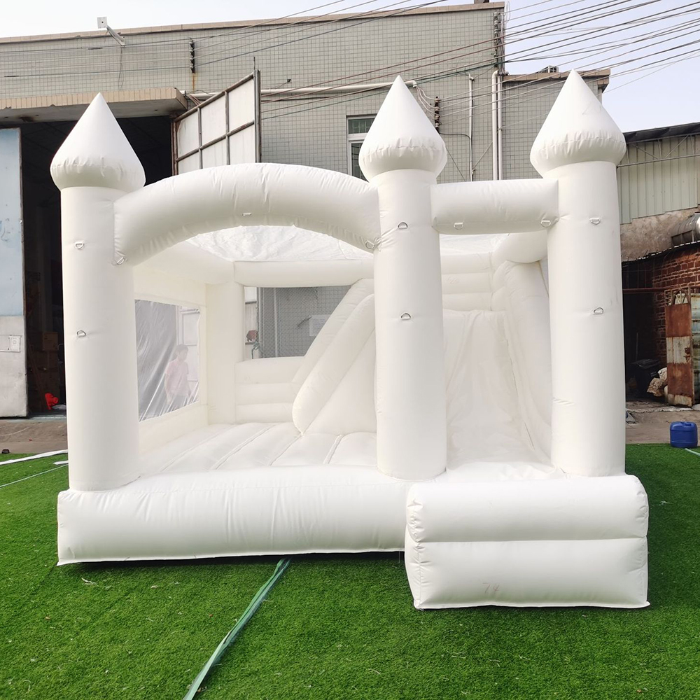 Inflatable Jump bounce jumper house Wedding Bouncy Castle With Slide Combo All white Bouncer jumping Bed1122440