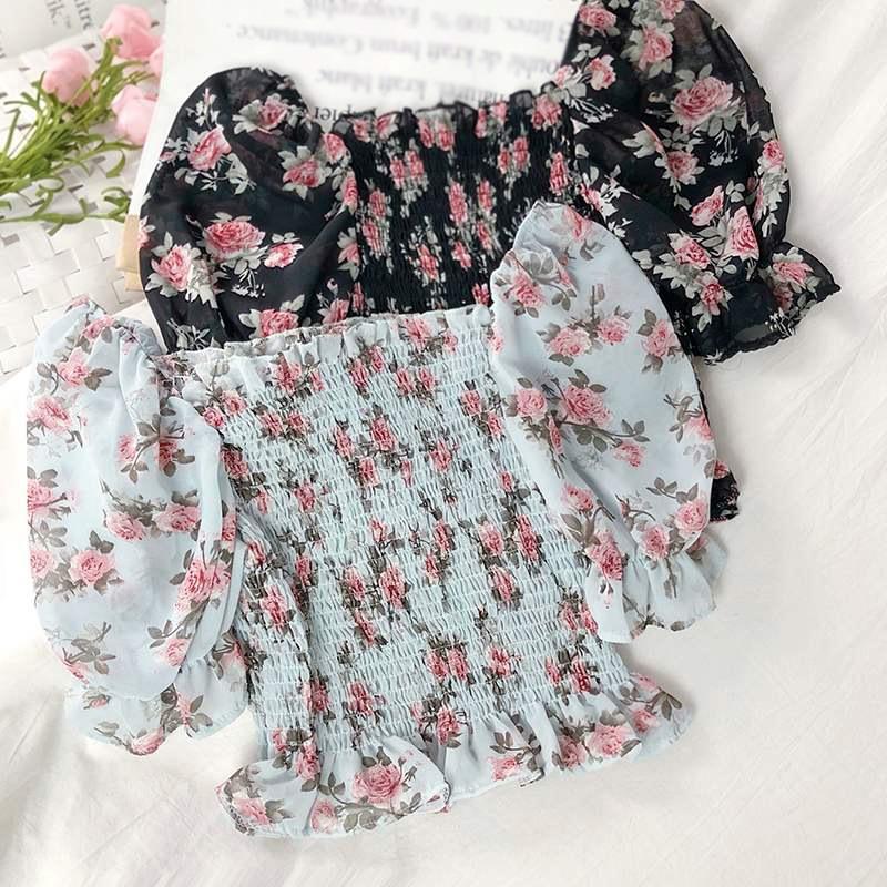 Women's Blouses & Shirts Women Sexy Slash Neck Straight Collar Top Summer Casual Short Sleeve Elegant Floral Print Pleated Chiffon ShirtWome
Women's Blouses & Shirts Women Sexy Slash Neck Straight Collar Top Summer Casual Short Sleeve Elegant Floral Print Pleated Chiffon ShirtWome