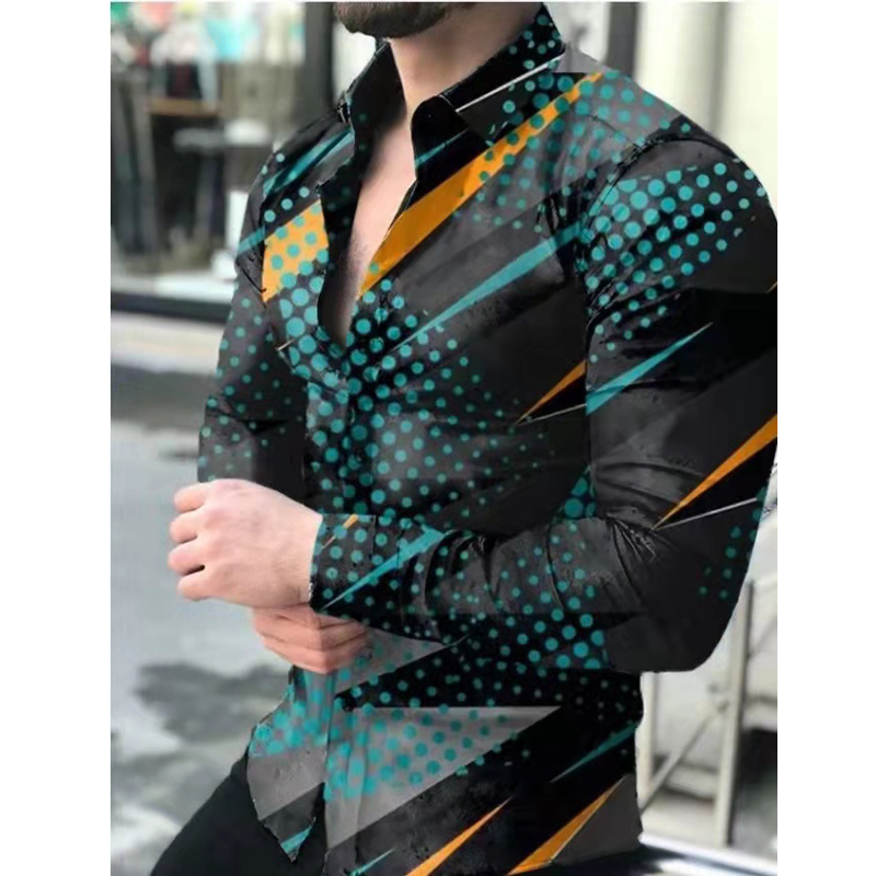 Shirts For Mens Vintage Splicing Loose Button Casual Long Sleeve Men Shirt Streetwear Autumn Fashion Turn-down Collar Top 220322