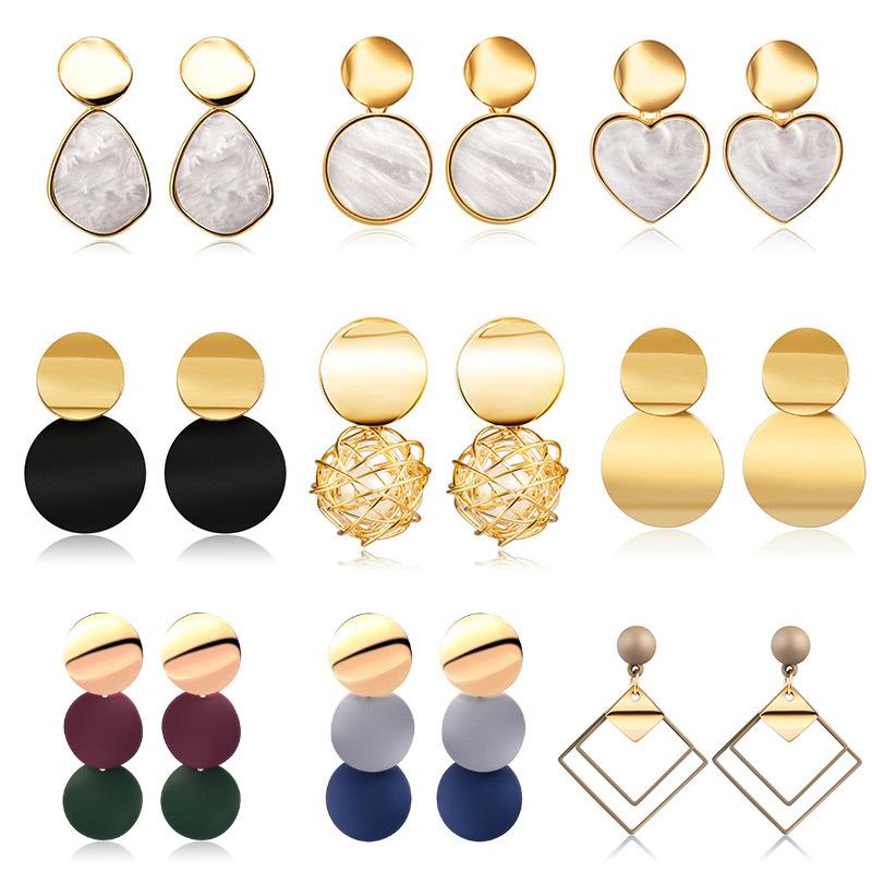 Dangle & Chandelier Fashion Round Drop Korean Earrings For Women Geometric Gold Earring Jewelry
Dangle & Chandelier Fashion Round Drop Korean Earrings For Women Geometric Gold Earring Jewelry