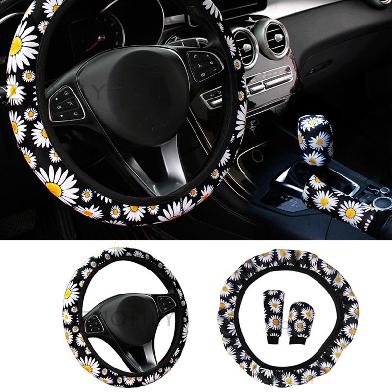 Steering Wheel Covers 37-38Cm Car Cover Daisy Flower Knitted Fabric Handbrake Gear Set Interior Decora Accessories
Steering Wheel Covers 37-38Cm Car Cover Daisy Flower Knitted Fabric Handbrake Gear Set Interior Decora Accessories