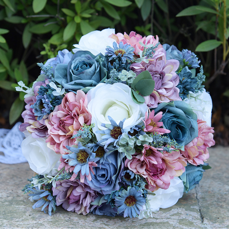 Natural Bouquet ramos Wedding Flowers sEuropean style palace rose bridal bouquetilk Flowers Bridesmaid Bouquets