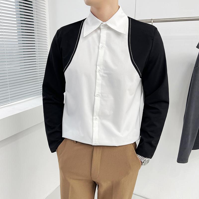 Men's Casual Shirts Summer Men Dress Shirt Vintage Korean Fashion Clothing Patchwork Harajuku Long Sleeve Button Up Social Top, Black
Men's Casual Shirts Summer Men Dress Shirt Vintage Korean Fashion Clothing Patchwork Harajuku Long Sleeve Button Up Social Top, Black