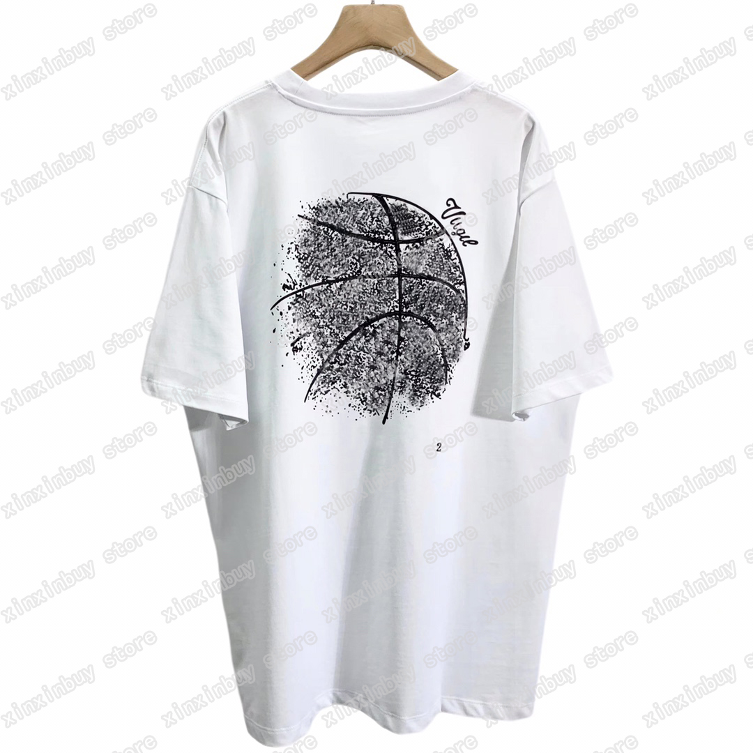 

22ss Women Designers t shirt tee Basketball three-dimensional print short sleeve Man Crew Neck paris Streetwear black white xinxinbuy XS-L