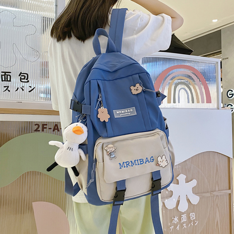 Patchwork Color Women Backpack Kawaii Nylon A4 Book Bag Female Mochila Multi-pocket Schoolbag for Teenage Girl Travel RucksackSA, Black
Patchwork Color Women Backpack Kawaii Nylon A4 Book Bag Female Mochila Multi-pocket Schoolbag for Teenage Girl Travel RucksackSA, Black