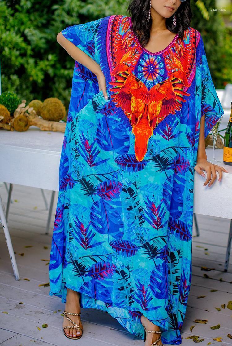 Casual Dresses Maxi Dress Print Bohemian Over Size Robe De Plage V Neck Batwing Sleeve Vestido Longo Women Long Sarong Pareo, As photo
Casual Dresses Maxi Dress Print Bohemian Over Size Robe De Plage V Neck Batwing Sleeve Vestido Longo Women Long Sarong Pareo, As photo