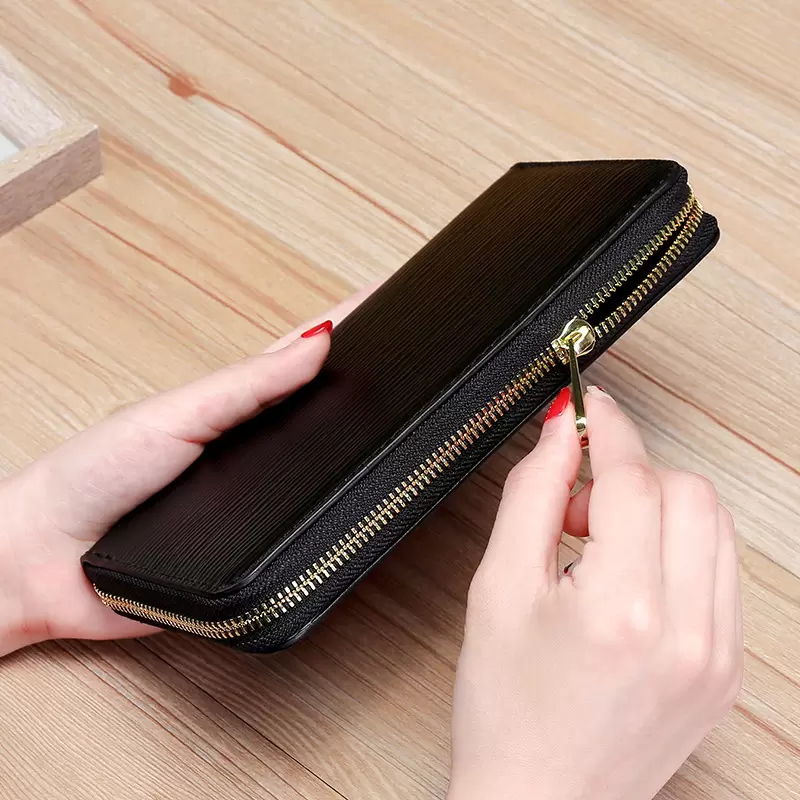 Luxury Women Wallets Genuine Leather Solid Color Zipper Long Coin Purses Female High Capacity Clutch Phone Bag Card Holder, Pink
Luxury Women Wallets Genuine Leather Solid Color Zipper Long Coin Purses Female High Capacity Clutch Phone Bag Card Holder, Pink