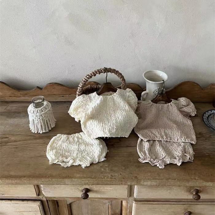 Summer Baby Girl Short Sleeve Clothes Set Thin Cotton Infant Girl Outfits Casual Girl Princess T Shirt + Pp Pants 2pcs Suit 220509