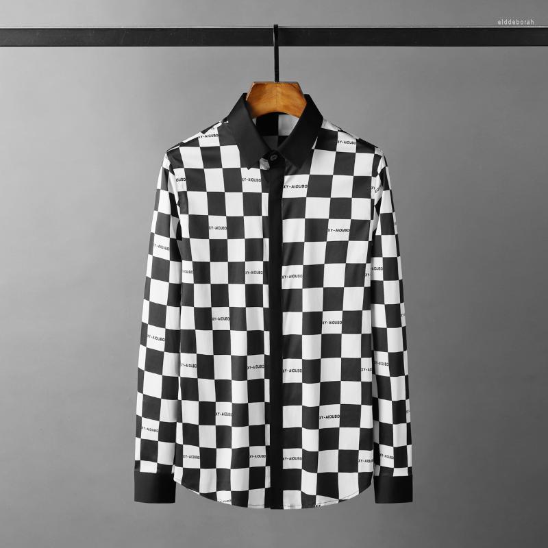 Men's Casual Shirts Minglu Black White Plaid Male Luxury Long Sleeve Digital Printing Mens Dress Fashion Slim Party Man ShirtsMen's Eldd22
Men's Casual Shirts Minglu Black White Plaid Male Luxury Long Sleeve Digital Printing Mens Dress Fashion Slim Party Man ShirtsMen's Eldd22