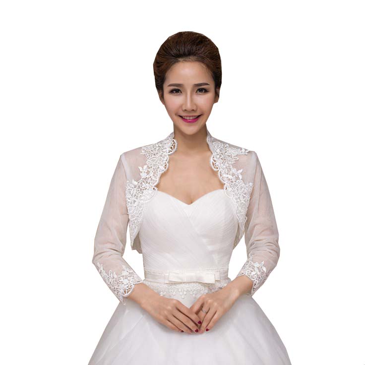 Jackets Autumn Summer Lace Bride Wedding Elegant bridal Opera Evening Party Prom Costume Capes Ivory color Women Jackets