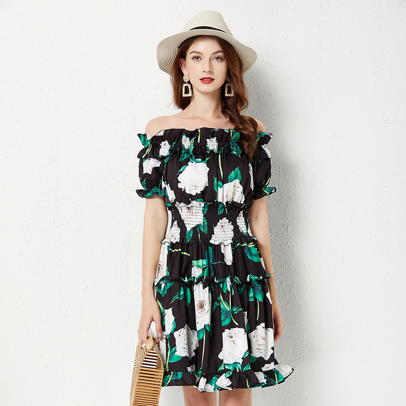 2022 Sexy Floral Beach Party Mini Dress Slash Neck Woman Designer Summer Short Sleeve Slim Prom Print Dresses Runway Women Clothes Milan Style Sweet Cute Ruffle Frock
2022 Sexy Floral Beach Party Mini Dress Slash Neck Woman Designer Summer Short Sleeve Slim Prom Print Dresses Runway Women Clothes Milan Style Sweet Cute Ruffle Frock