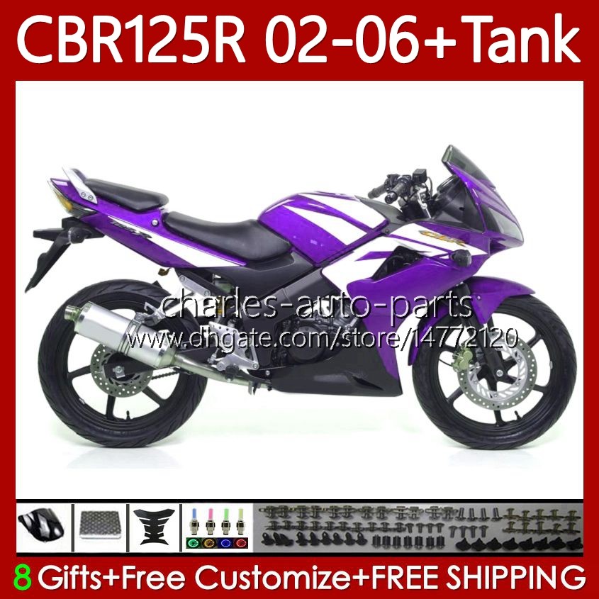 OEM Fairings For HONDA CBR-125 CBR 125 R CC 02-06 Bodywork 124No.138 CBR 125R 125CC CBR125R 2002 2003 2004 05 06 CBR125RR CBR-125R 02 03 04 2005 2006 Purple white Body +Tank, No. 1
OEM Fairings For HONDA CBR-125 CBR 125 R CC 02-06 Bodywork 124No.138 CBR 125R 125CC CBR125R 2002 2003 2004 05 06 CBR125RR CBR-125R 02 03 04 2005 2006 Purple white Body +Tank, No. 1