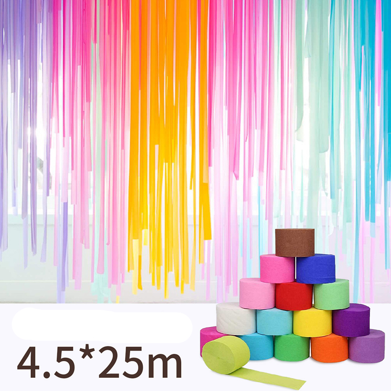 Color crepe paper garland shop wedding banquet birthday party window background wall kindergarten classroom decoration, As described
Color crepe paper garland shop wedding banquet birthday party window background wall kindergarten classroom decoration, As described