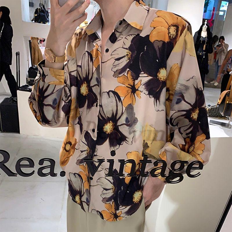 Men's Shirt 2022 Autumn Slim Solid Color Flirty Flowery Male Printed Long Sleeve Loose Lapel Casual Youth Wear Shirts, As shown in figure
Men's Shirt 2022 Autumn Slim Solid Color Flirty Flowery Male Printed Long Sleeve Loose Lapel Casual Youth Wear Shirts, As shown in figure