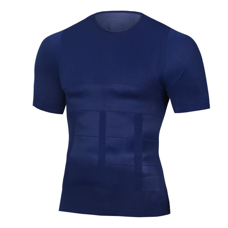 Men's T-Shirts Men Body Shapers Fitness Elastic Abdomen Tight Fitting Short Sleeve Shirt Tank Tops Shape Underwear Slimming Boobs Shaping