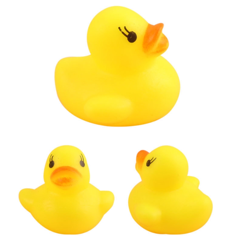 3.5cm Baby Bath Water Duck Toy Sounds Mini Yellow Rubber Ducks Bath Small-Duck Children Swiming Beach Gifts Toys