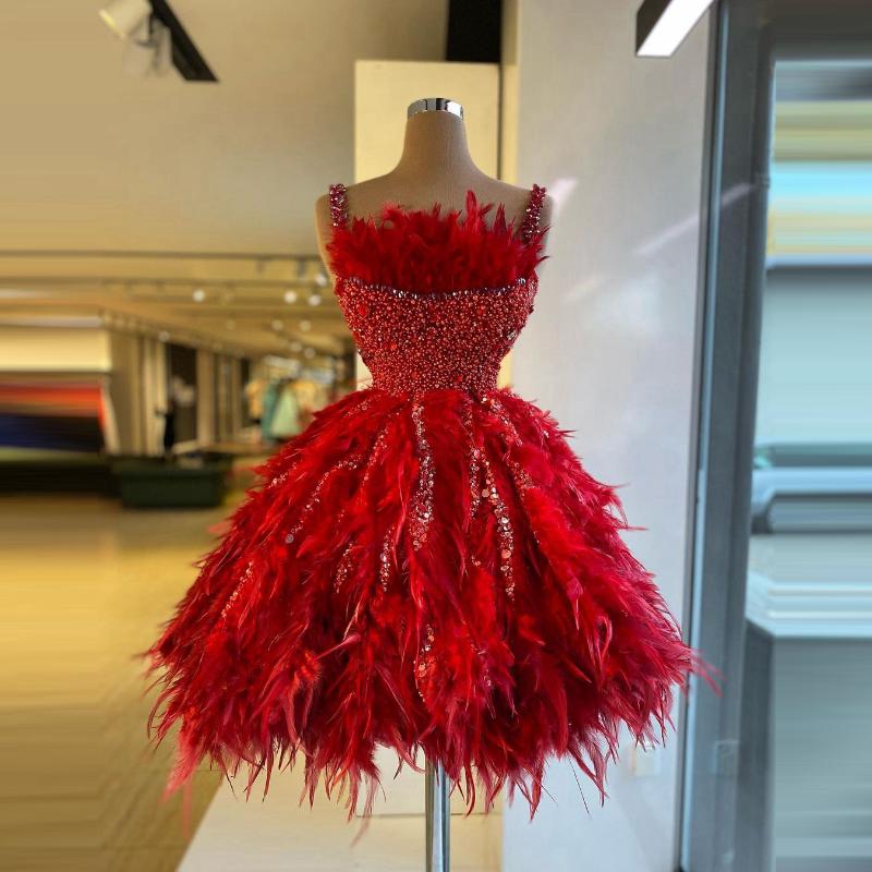 Party Dresses Gorgeous Red Feather Short Prom With Straps Mini Length Ball Gown Women Pageant Gowns Crystals Beaded GownsParty, Beige
Party Dresses Gorgeous Red Feather Short Prom With Straps Mini Length Ball Gown Women Pageant Gowns Crystals Beaded GownsParty, Beige