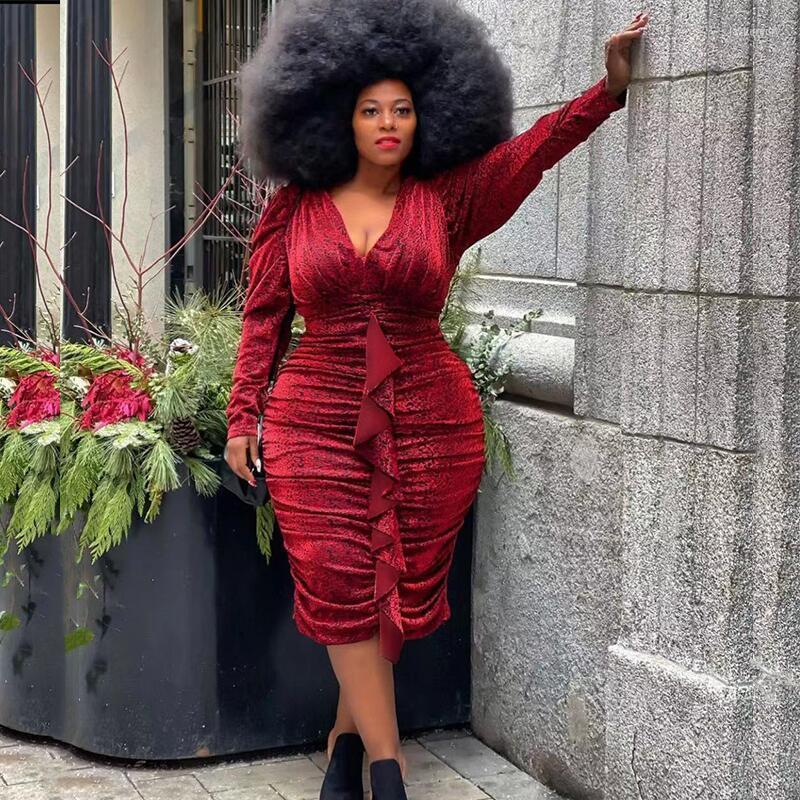 Plus Size Dresses Women Fall Clothes Long Sleeve Velvet Dress Ladies Bodycon Elegant Burgundy Red Drop WholesalePlus Jasp22
Plus Size Dresses Women Fall Clothes Long Sleeve Velvet Dress Ladies Bodycon Elegant Burgundy Red Drop WholesalePlus Jasp22