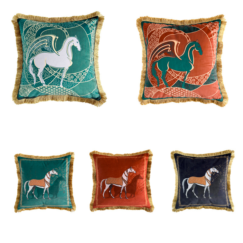 Luxury Retro Mural Pegasus Printed Pillow Cases Simple European Chinese Living Room Sofa Decorative Square Cushion Covers with tassels, 02
Luxury Retro Mural Pegasus Printed Pillow Cases Simple European Chinese Living Room Sofa Decorative Square Cushion Covers with tassels, 02