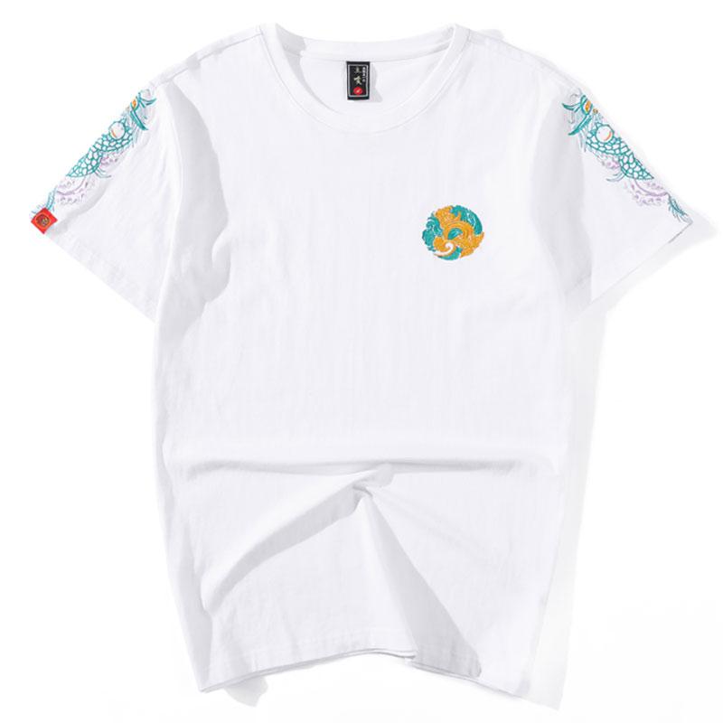 Men's T-Shirts Brand Summer Tide Embroidered Short-sleeved T-shirt Male Dragon Ethnic Style Loose Large Size Cotton Half-sleeved Shirt, Black
Men's T-Shirts Brand Summer Tide Embroidered Short-sleeved T-shirt Male Dragon Ethnic Style Loose Large Size Cotton Half-sleeved Shirt, Black