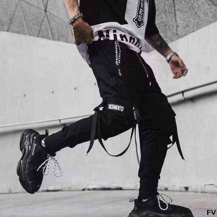 New Streetwear Men's Multi Pockets Cargo Harem Pants Hip Hop Casual Male Track Pants Joggers Trousers Fashion Harajuku Men Pants G220507
