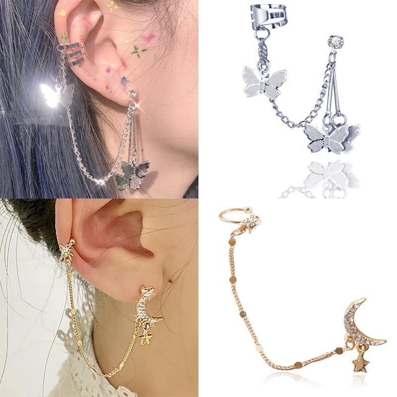 Clip-on & Screw Back One-piece Earring Rhinestone Moon Star Butterfly Long Chain Earrings Hoop Tassel Piercing Jewelry For Women Girls Gift
Clip-on & Screw Back One-piece Earring Rhinestone Moon Star Butterfly Long Chain Earrings Hoop Tassel Piercing Jewelry For Women Girls Gift
