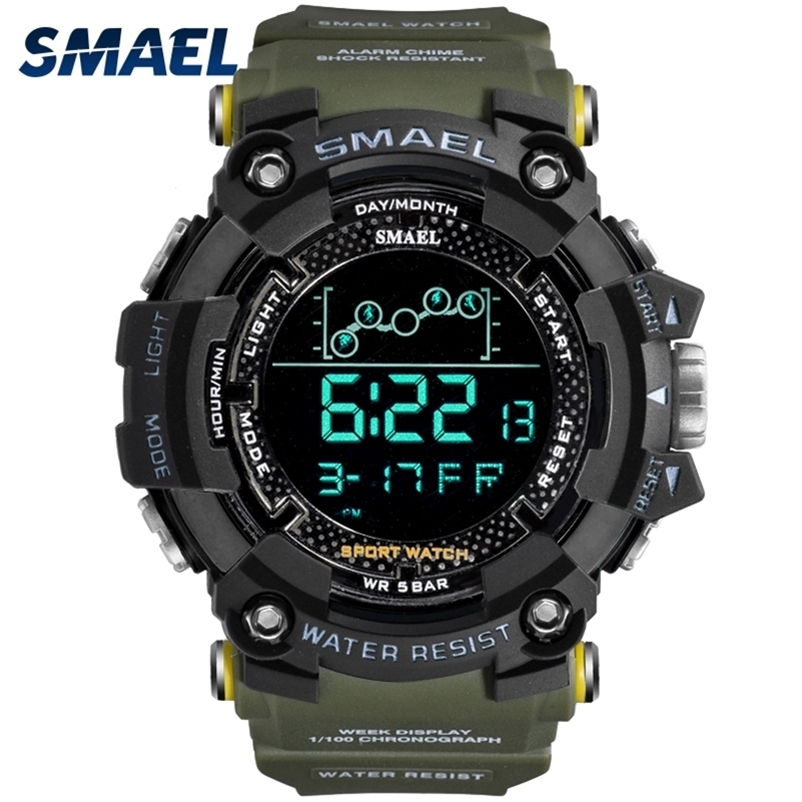 Mens Watch Military Water resistant SMAEL Sport watch Army led Digital wrist Stopwatches for male 1802 relogio masculino Watches 220623, Lightblue
Mens Watch Military Water resistant SMAEL Sport watch Army led Digital wrist Stopwatches for male 1802 relogio masculino Watches 220623, Lightblue