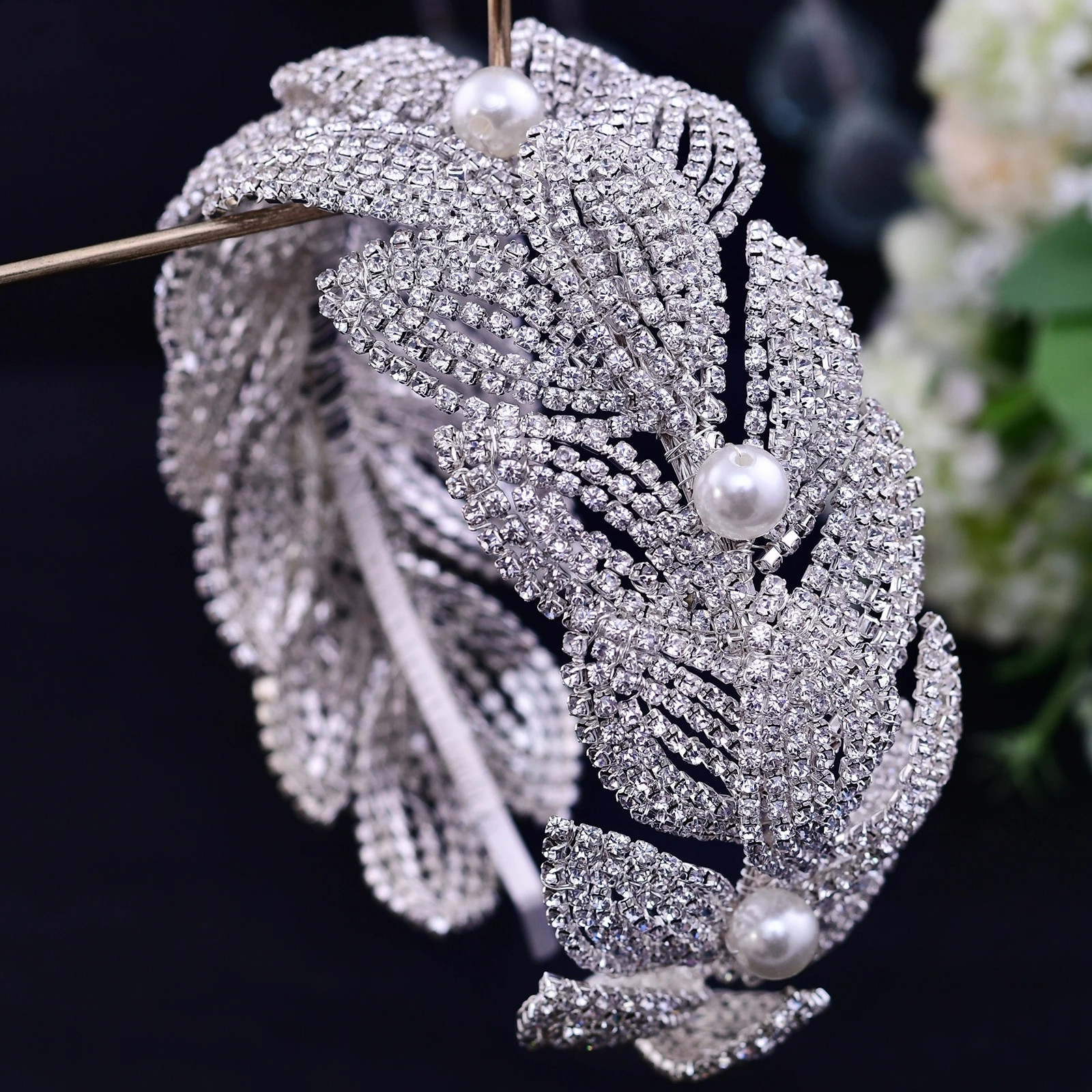 HP366 Bridal Hair Accessories Sets Crystal Wedding Headband Rhinestone Bridal Headpieces Bridal Tiaras and Crowns