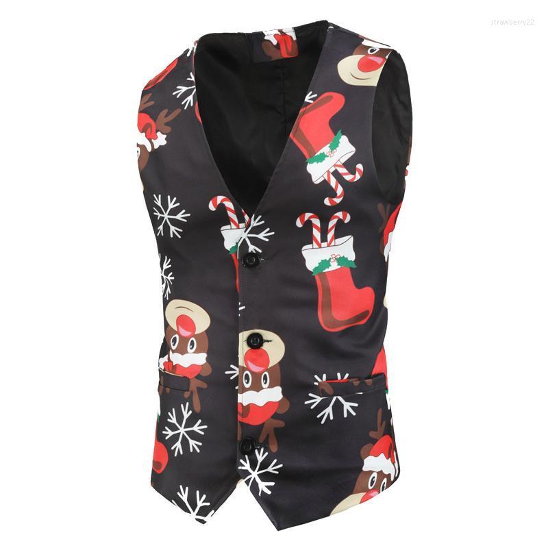 Men's Vests V-neck Slim Fit Sleeveless Mens Suit Jacket Autumn Winter Casual Christmas Printed Single-breasted Vest Men Stra22, As pic
Men's Vests V-neck Slim Fit Sleeveless Mens Suit Jacket Autumn Winter Casual Christmas Printed Single-breasted Vest Men Stra22, As pic