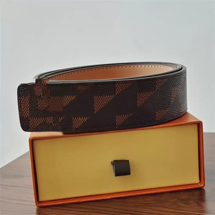 wholesale Belts Mens Belt Fashion Men Leather Black Business Belts Women Big Gold Buckle Womens Classic Casual Ceinture The orange ribbon box