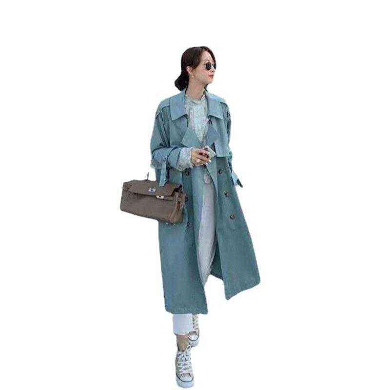 Women's Trench Coats Early Autumn Korean Version Of Fashion Khaki Atmospheric Loose Temperament Over The Knee-length Windbreaker Coat Woman T220811, Blue-green
Women's Trench Coats Early Autumn Korean Version Of Fashion Khaki Atmospheric Loose Temperament Over The Knee-length Windbreaker Coat Woman T220811, Blue-green