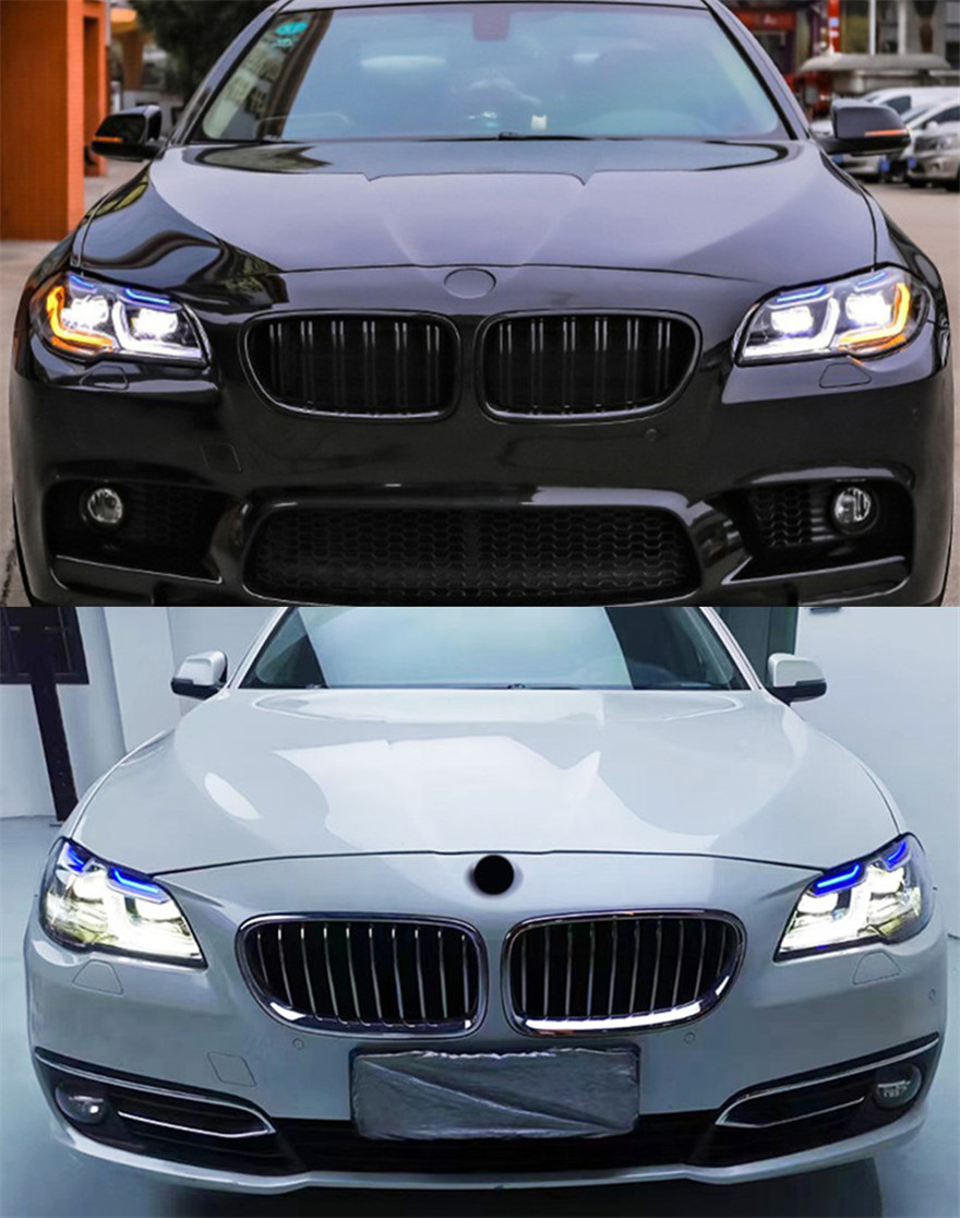 Car LED Head Lights For BMW F10 F18 20 10-20 17 LCI DRL Headlights Daytime Running Lights High Beam Lens Driving Lamp