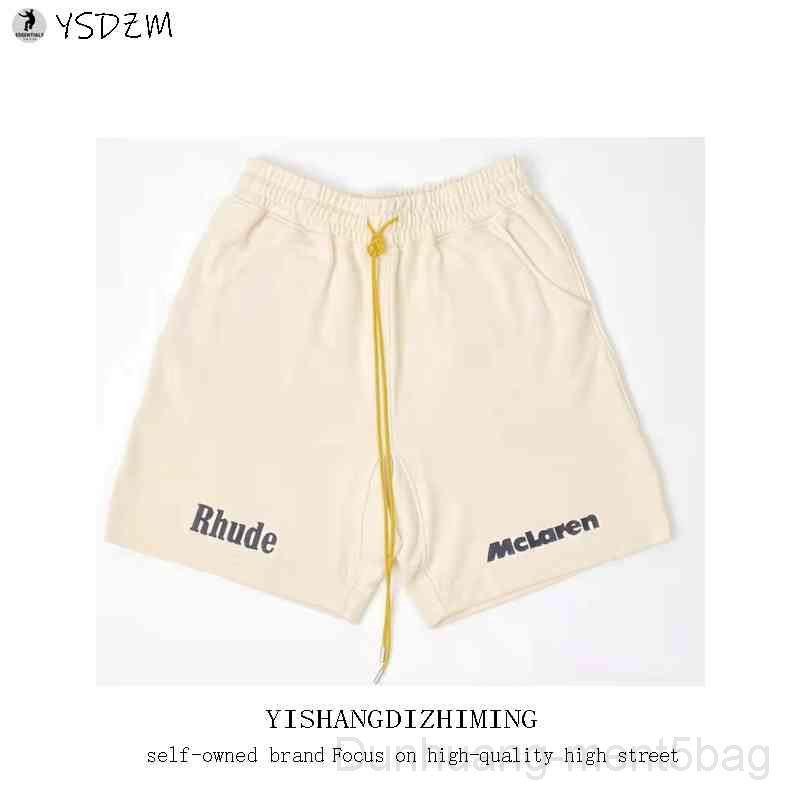 Trendy Rhude x Mclaren Co Lettered Embroidered High Street Loose Drawstring Shorts Beach, Apricot
Trendy Rhude x Mclaren Co Lettered Embroidered High Street Loose Drawstring Shorts Beach, Apricot