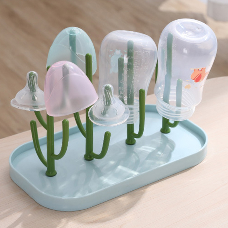 Cute Baby Bottle Drying Rack Solid Color Baby Feeding Bottle Drain Rack Baby Bottle Holder Feeding Stuff 220512
