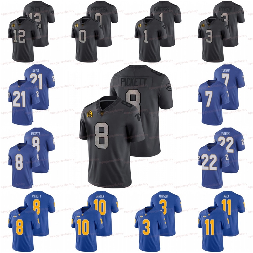 A3740 NCAA ACC Pittsburgh Panther Pitt Kenny Pickett Jersey Nick Patti Damar Hamlin Addison Damarri Mathis Taysir Mack Brandon Hill Vincent Davis, Blue youth s-xl
A3740 NCAA ACC Pittsburgh Panther Pitt Kenny Pickett Jersey Nick Patti Damar Hamlin Addison Damarri Mathis Taysir Mack Brandon Hill Vincent Davis, Blue youth s-xl