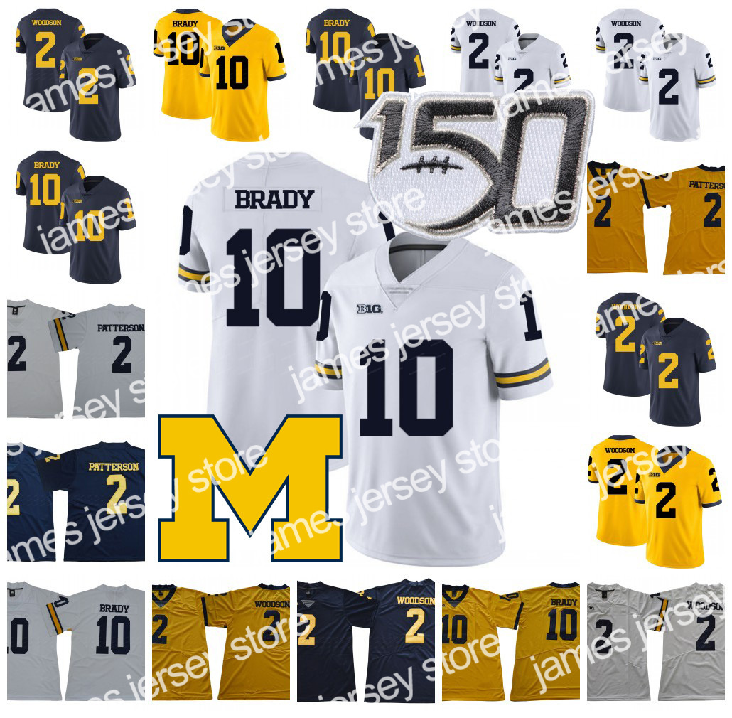 Michigan Wolverines Football Jersey 10 Tom Brady Jersey 2 Charles Woodson Shea Patterson NCAA 150TH Stitched
Michigan Wolverines Football Jersey 10 Tom Brady Jersey 2 Charles Woodson Shea Patterson NCAA 150TH Stitched