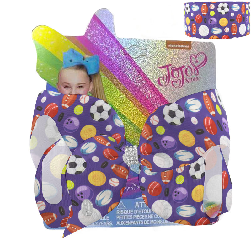 2022 NEW Large 8inch Sport Bows Baseball/Softball/Football Ribbon Hair Bow With Clip For Kids Girls Hairgrips Hair Accessories 8pcs/
