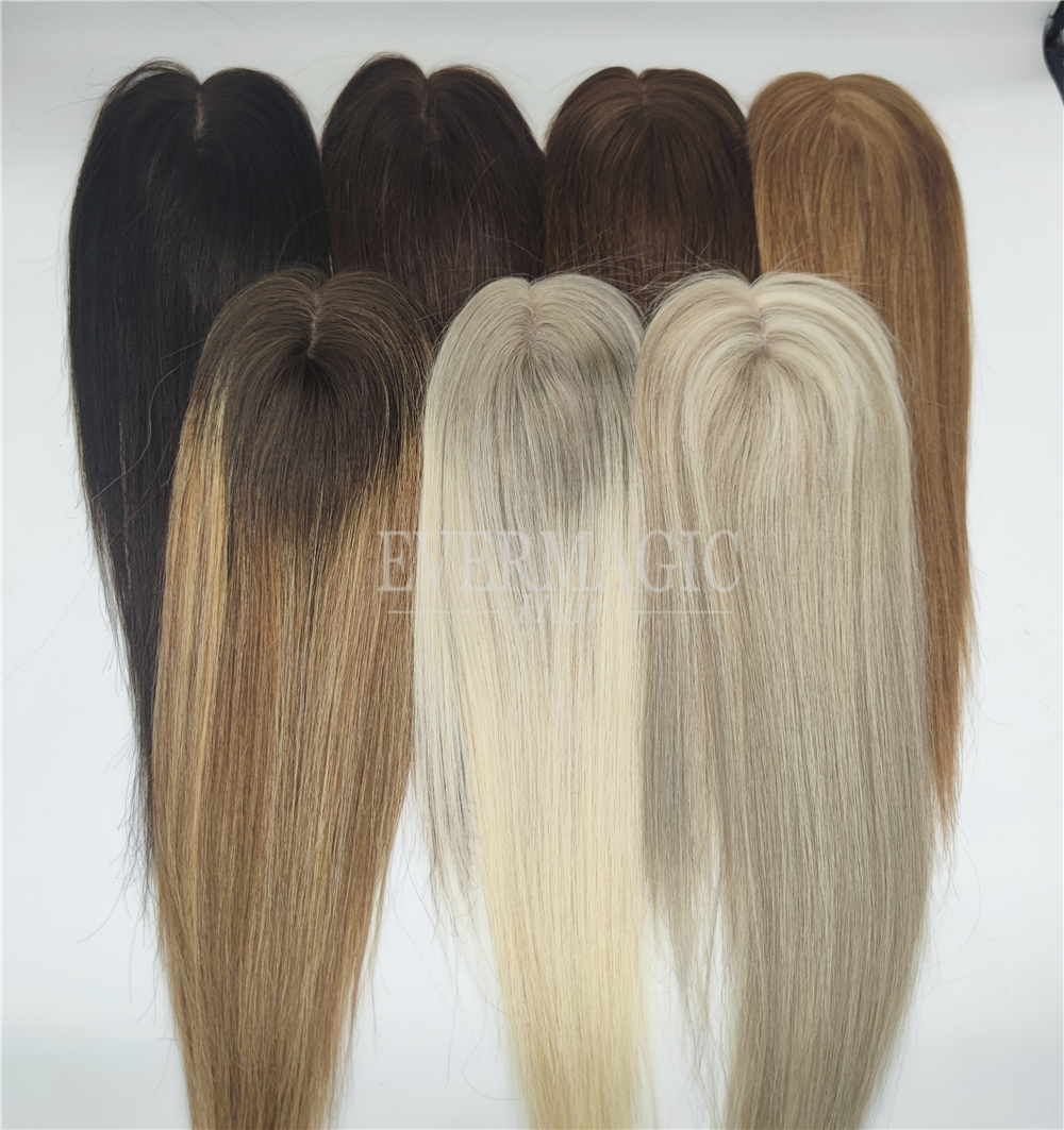 New Coming Stock 1B Natural Black Human Hair pieces Mini Small Mono Base Toppers for hair loss Thinning Women