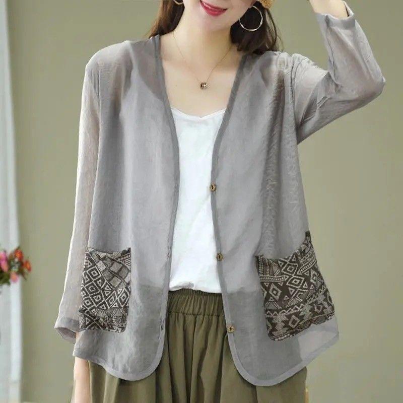 Women's Blouses & Shirts Summer Elegant Blouse Shirt Women Plus Size Besh Mesh Top Vintage Clothes Ladies Tops Loose CasualWomen's, Gray
Women's Blouses & Shirts Summer Elegant Blouse Shirt Women Plus Size Besh Mesh Top Vintage Clothes Ladies Tops Loose CasualWomen's, Gray