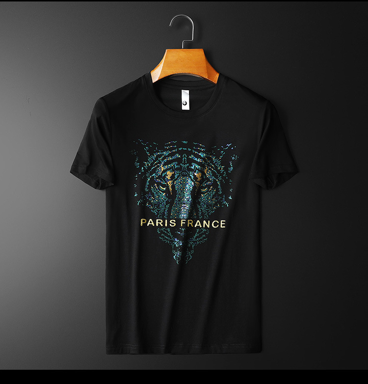 2022 Summer New Men's T-Shirts Laser Hot Diamond Domineering Tiger Head Design Short Sleeve Cotton Round Neck Bottoming Shirt Trend Tees Multi-Colors M, Yellow
2022 Summer New Men's T-Shirts Laser Hot Diamond Domineering Tiger Head Design Short Sleeve Cotton Round Neck Bottoming Shirt Trend Tees Multi-Colors M, Yellow