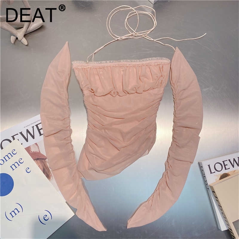 DEAT Women Asymmetrical T-shirt Arrivals Solid Color Slash Neck Long Sleeve Temperament Fashion Spring Summer 11D999 210709, Pink 
DEAT Women Asymmetrical T-shirt Arrivals Solid Color Slash Neck Long Sleeve Temperament Fashion Spring Summer 11D999 210709, Pink