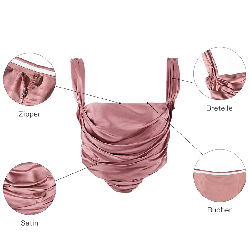 Karlofea Spring Summer Fashion Clothes For Women Sexy Tank Pink Cute Boned Bustier Outifts Draped Cowl y2k Corset Crop Top 220325