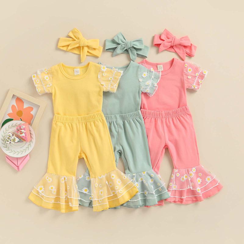 Clothing Sets 0-18M Born Baby Girl Short Sleeve Cotton Bodysuit Tops Flared Long Pant Trouser Headband 3PCS Set, Green
Clothing Sets 0-18M Born Baby Girl Short Sleeve Cotton Bodysuit Tops Flared Long Pant Trouser Headband 3PCS Set, Green